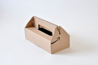 Amazonのダンボール箱を使ってつくるケーキボックスのようで実はティッシュボックス マゴクラ ダンボールインテリア生活